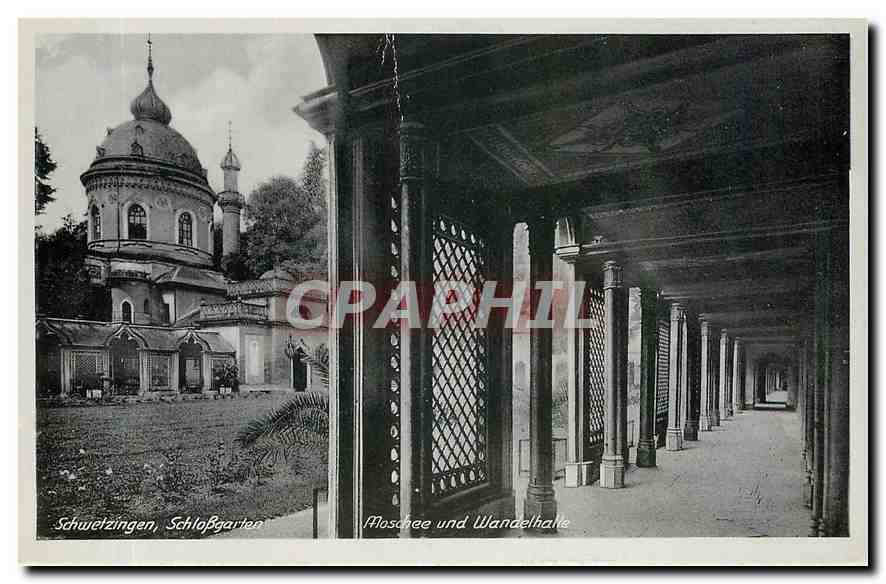 CPA Schwetzingen Schlossgarten Moschee und Wandelhalls 