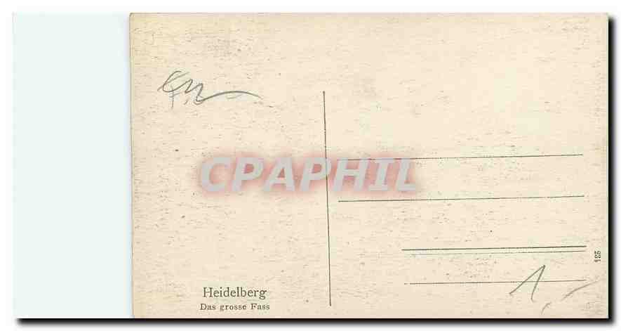 CPA Das grosse Heidelberger Fass Heildelberg — Rückseite