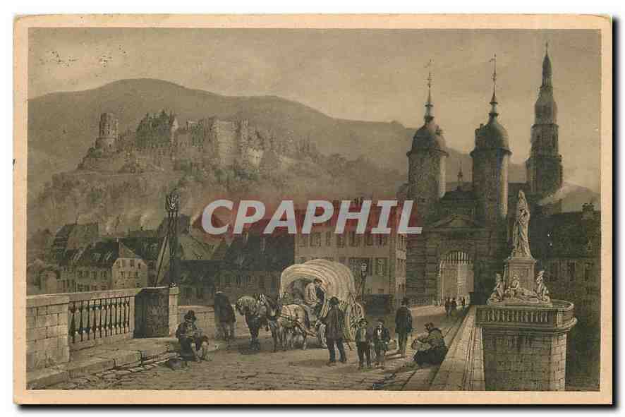 CPA Heidelberg Das Schloss und Karl Theodor Brucke 
