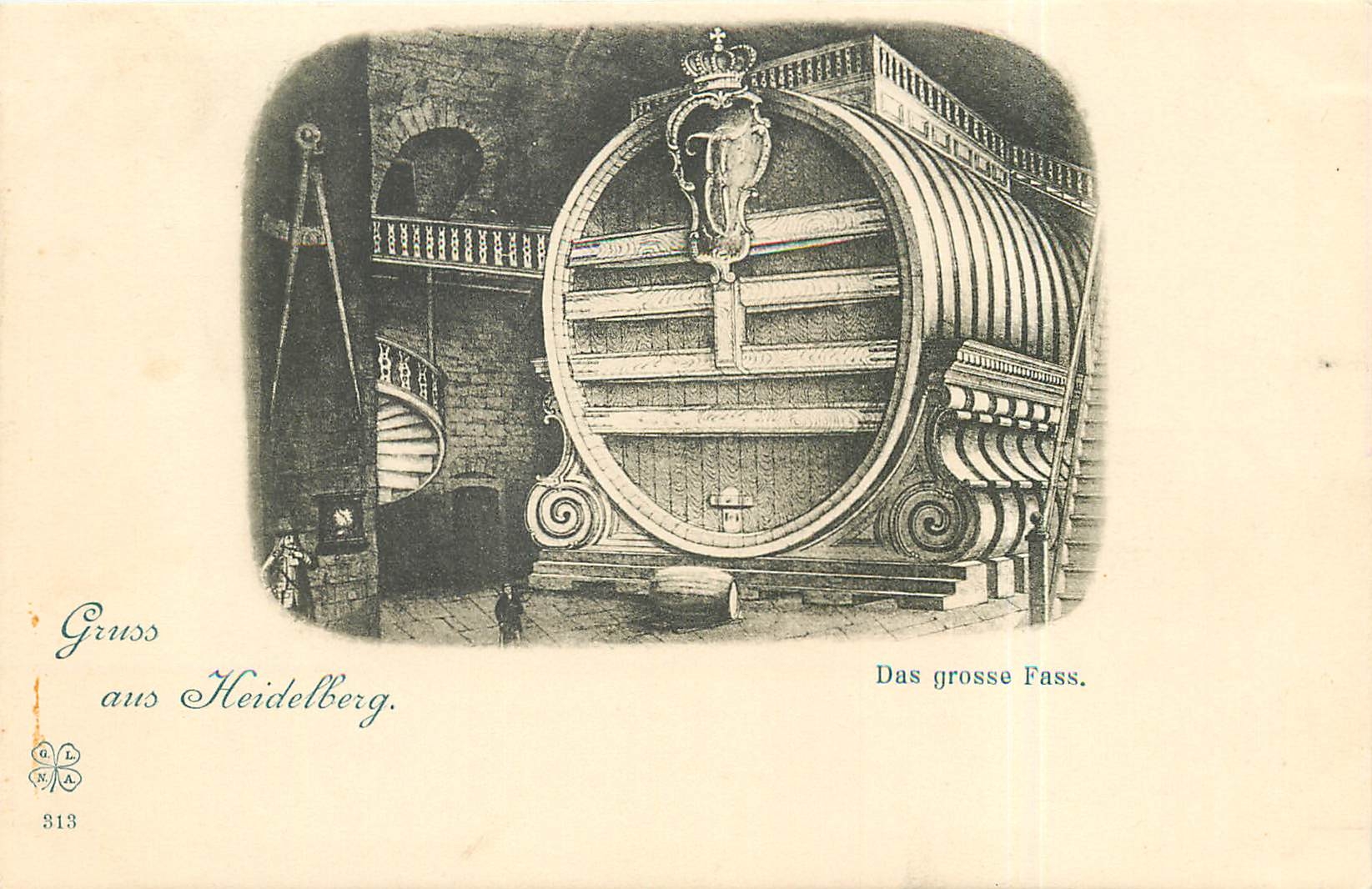 CPA Gruss aus Heidelberg Das grosse Fass 