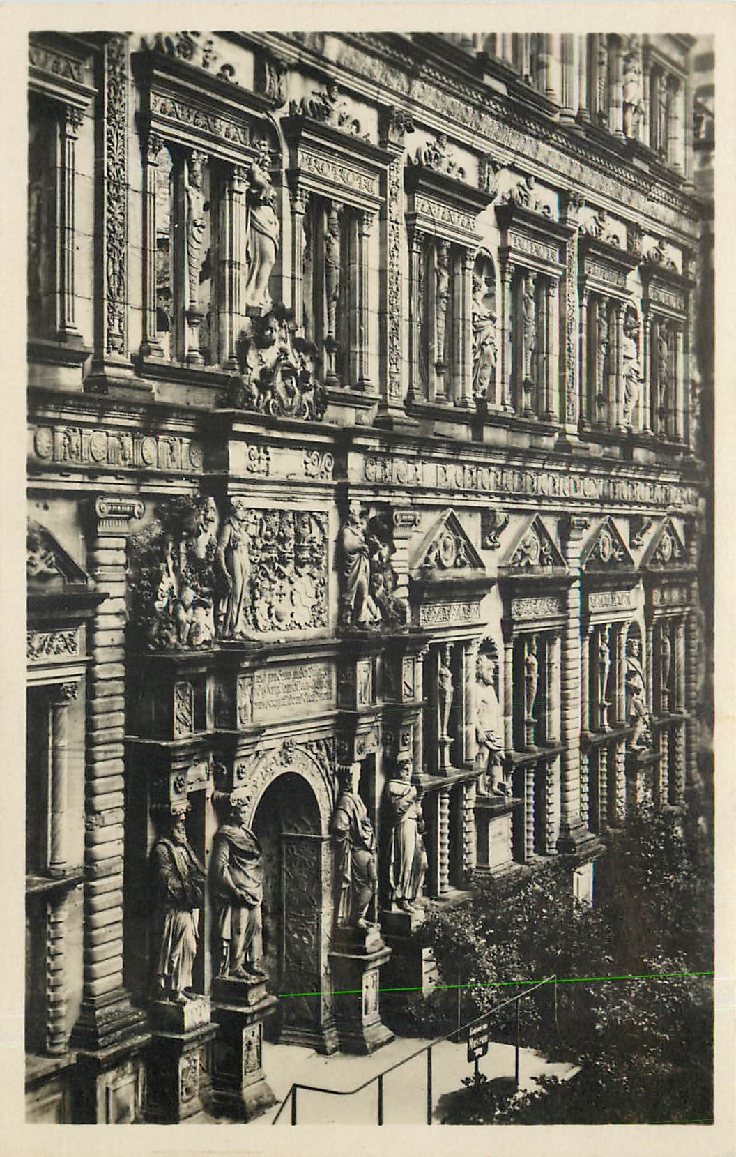 CPA Schloss Heidelberg Portal und Fassade v Otto Heinrichsbau 