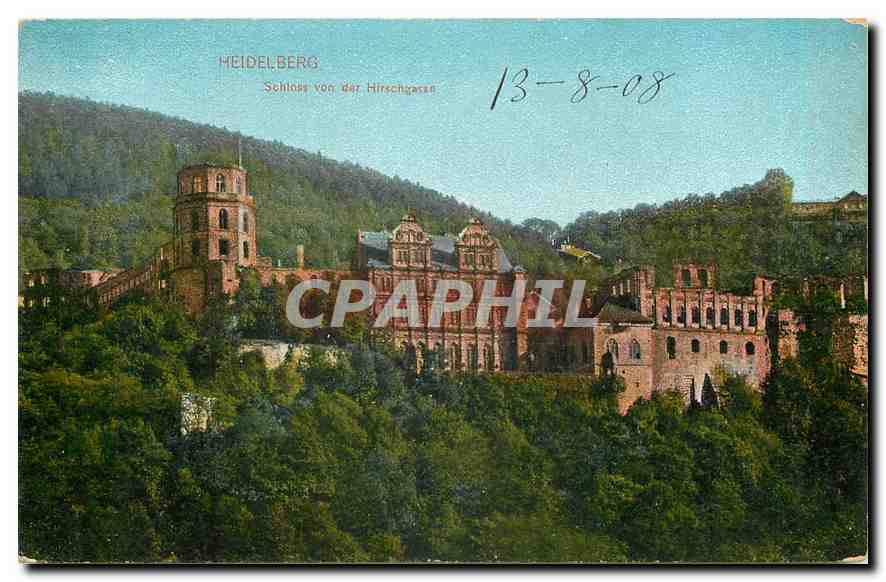 CPA Heidelberg Schloss von der Hirschgasse 