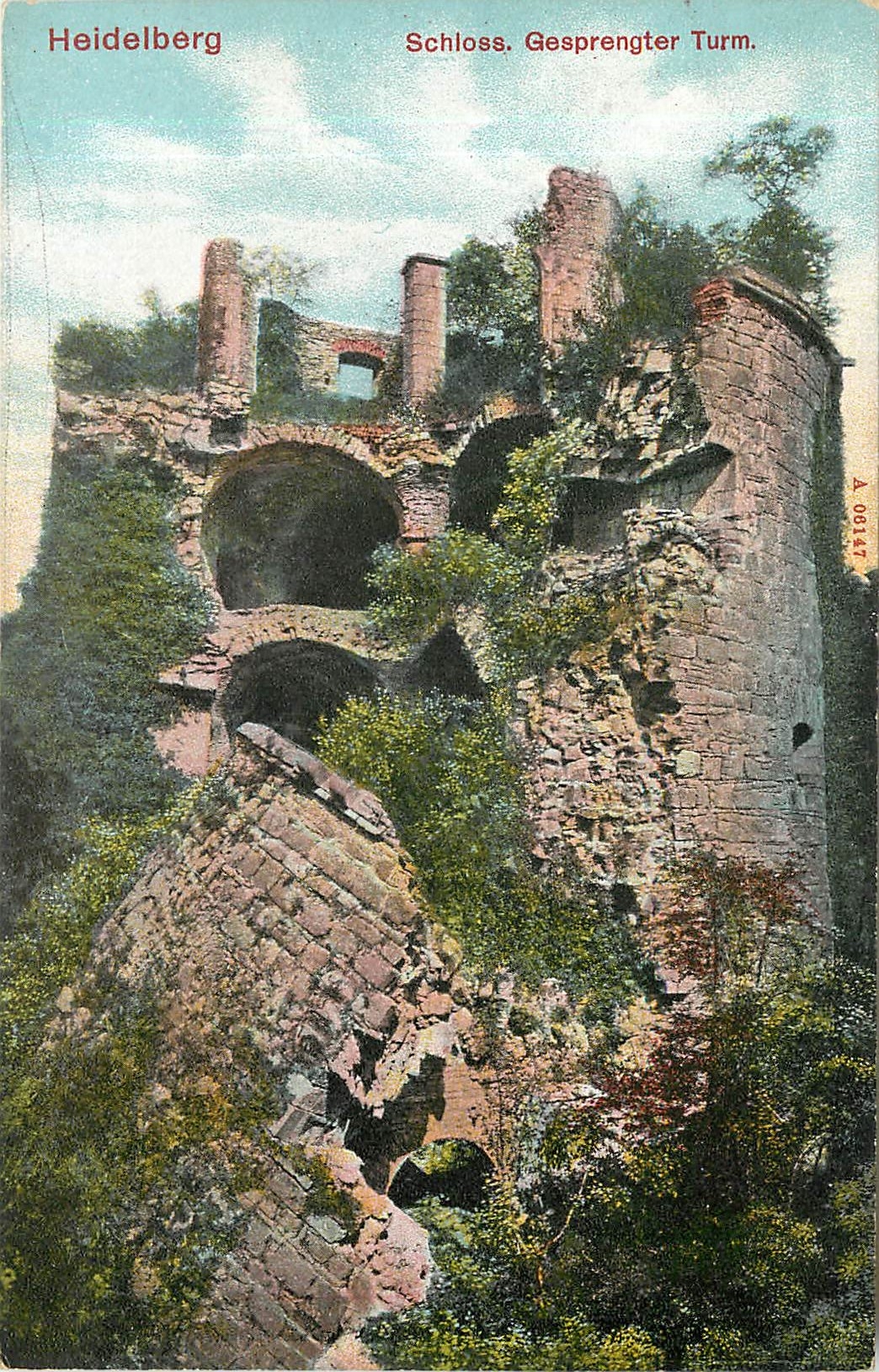 CPA Heidelberg Schloss Gesprengter Turm 