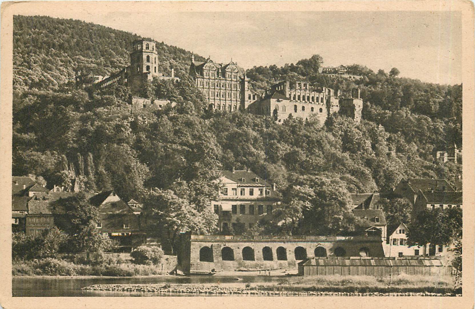 CPA Heidelberg Das Schloss von der Hirschgasse gesehen 