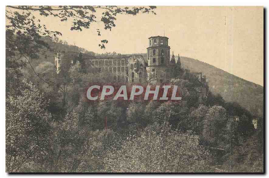 CPA Heidelberg Das Schloss von der Terrasse gesehen 
