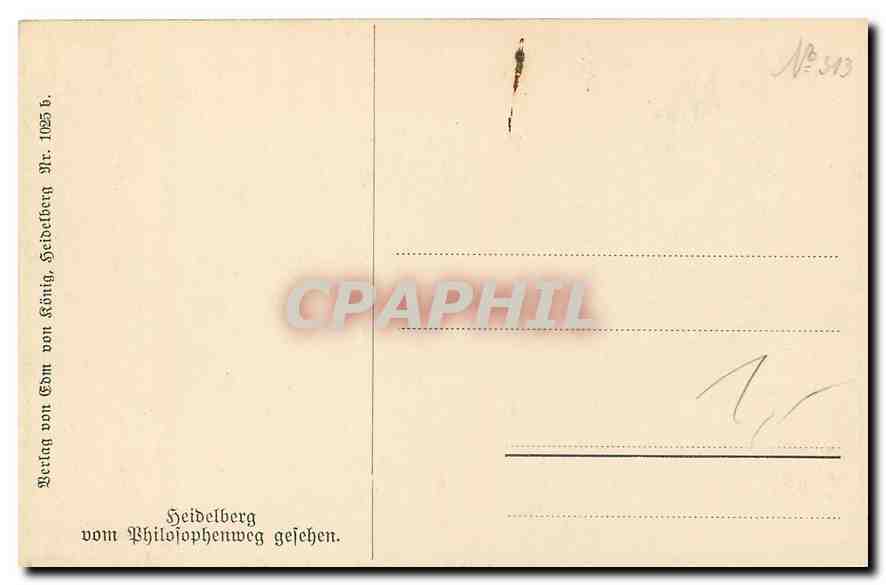 CPA Heidelberg vom Philosophenweg gesehen  — Rückseite