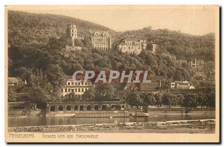 CPA Heidelberg Schloss von der Hirschgasse 