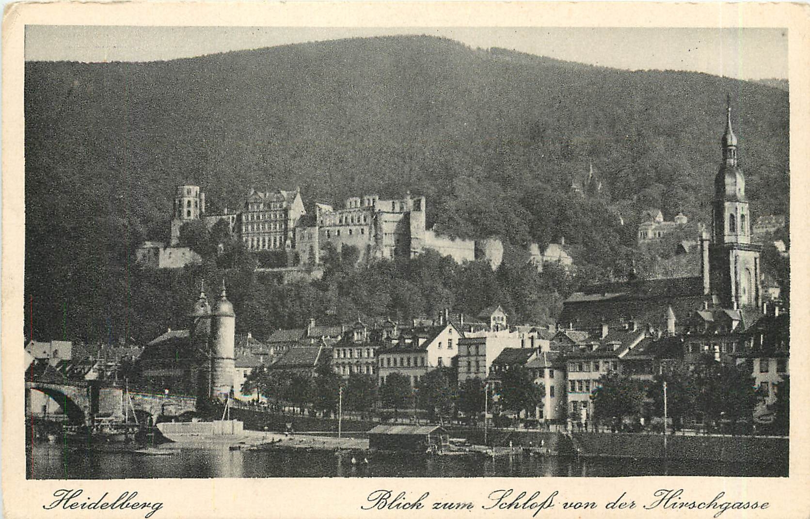 CPA Heidelberg Blick zum Schloss von der Hirschgasse 