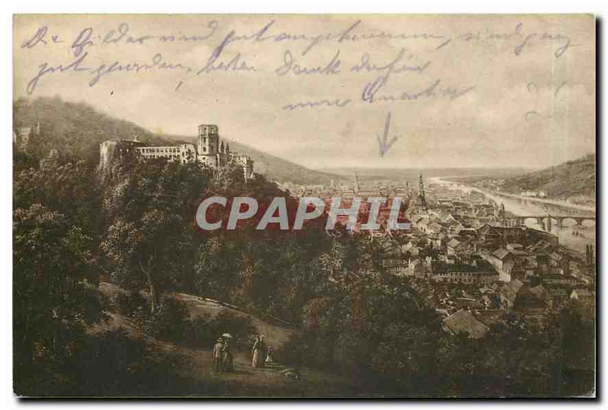 CPA Heidelberg von der Schesseterrasse geichen 