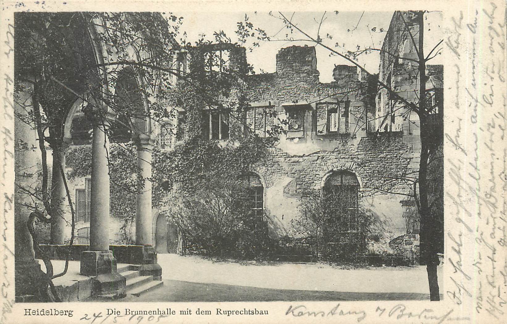 CPA Heidelberg Die Brunnenhalle mit dem Ruprechtsbau 