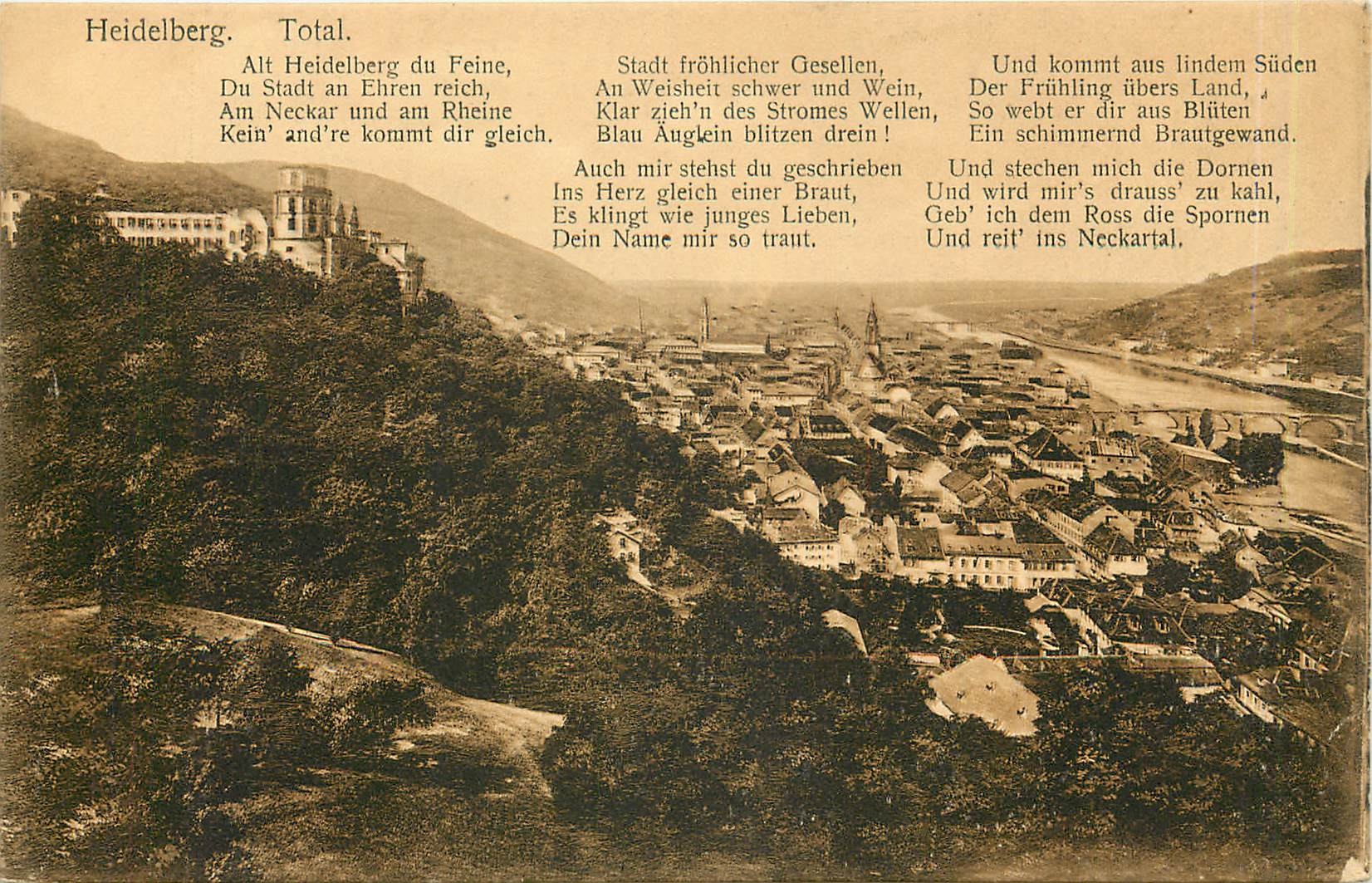 CPA Heidelberg Total Alt Heidelberg du Feine du Stadt an Ehren reich Am Neckar und am Rheine Kein an