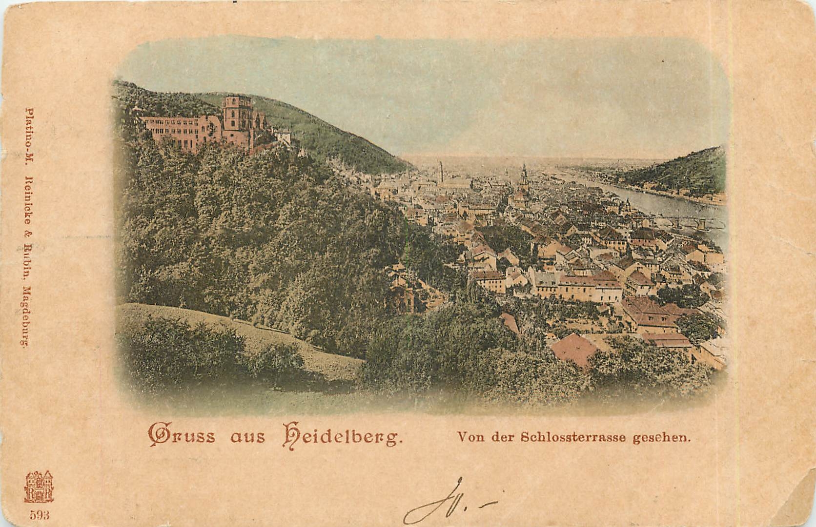 CPA Gruss aus Heidelberg Von der Schlossterrasse gesehen  (precurseur)