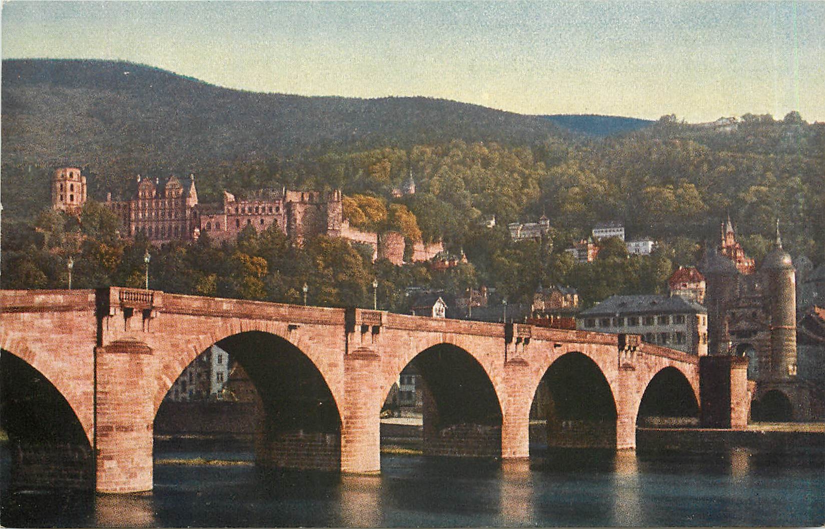 CPA Heidelberg Karl Theodor Brucke und Schloss 