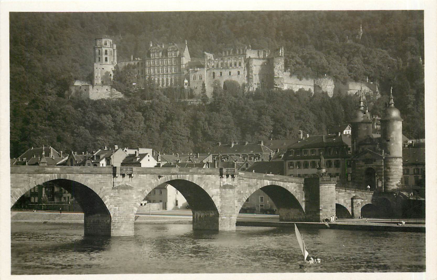 CPA Heidelberg Alte Neckarbrucke u Schloss 