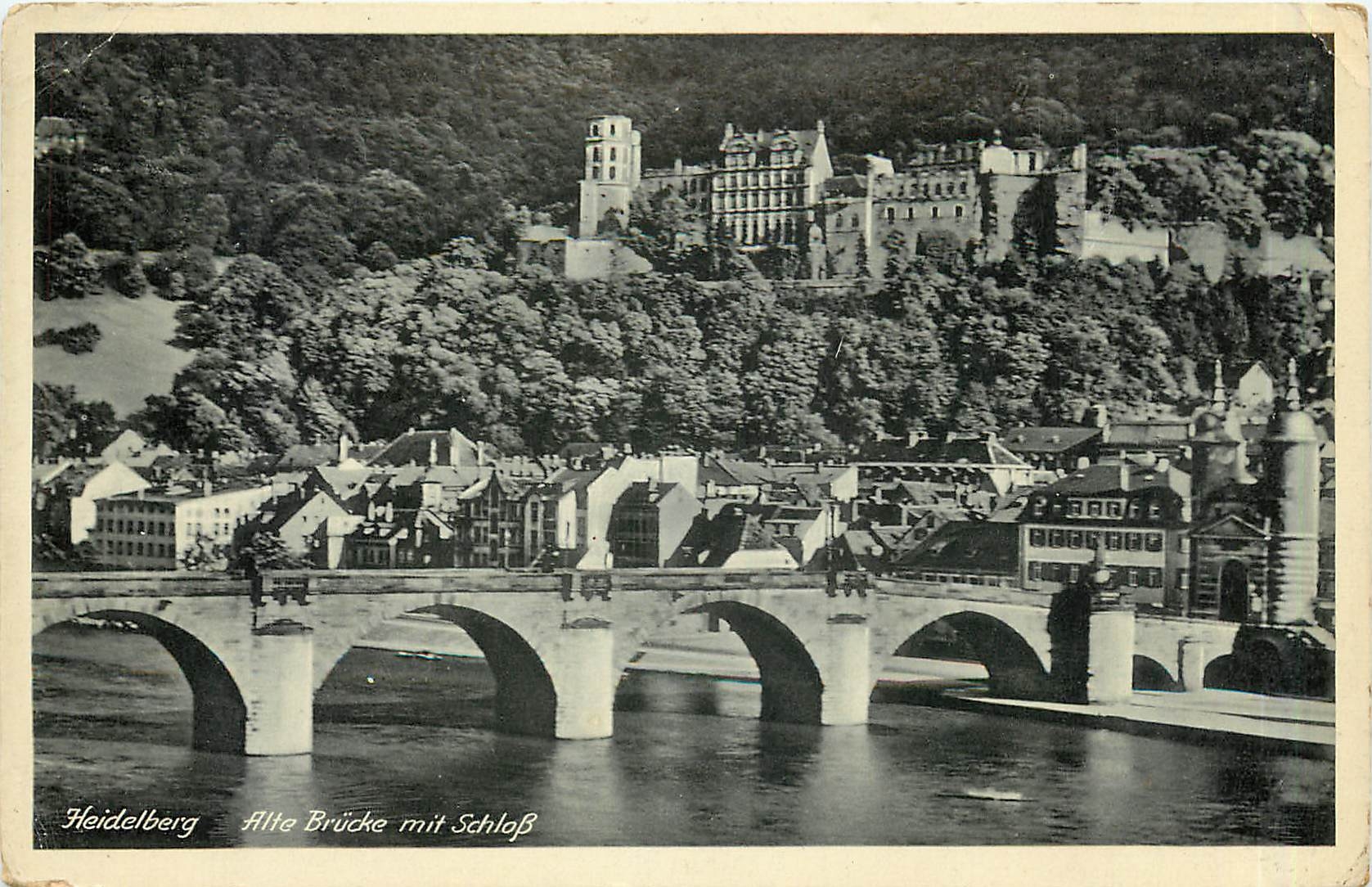 CPA Heidelberg Alte Brucke mit Schloss 