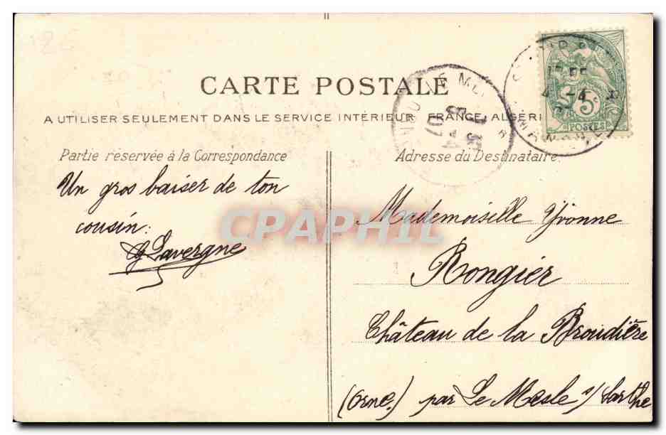 Jullouville — Enfants sur la Plage — La C.P.A. n°28A — Achterkant