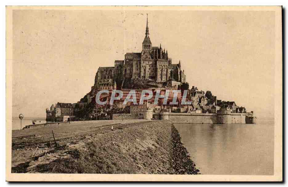Normandie Mont Saint Michel CPA Le Mont a l'arrivee