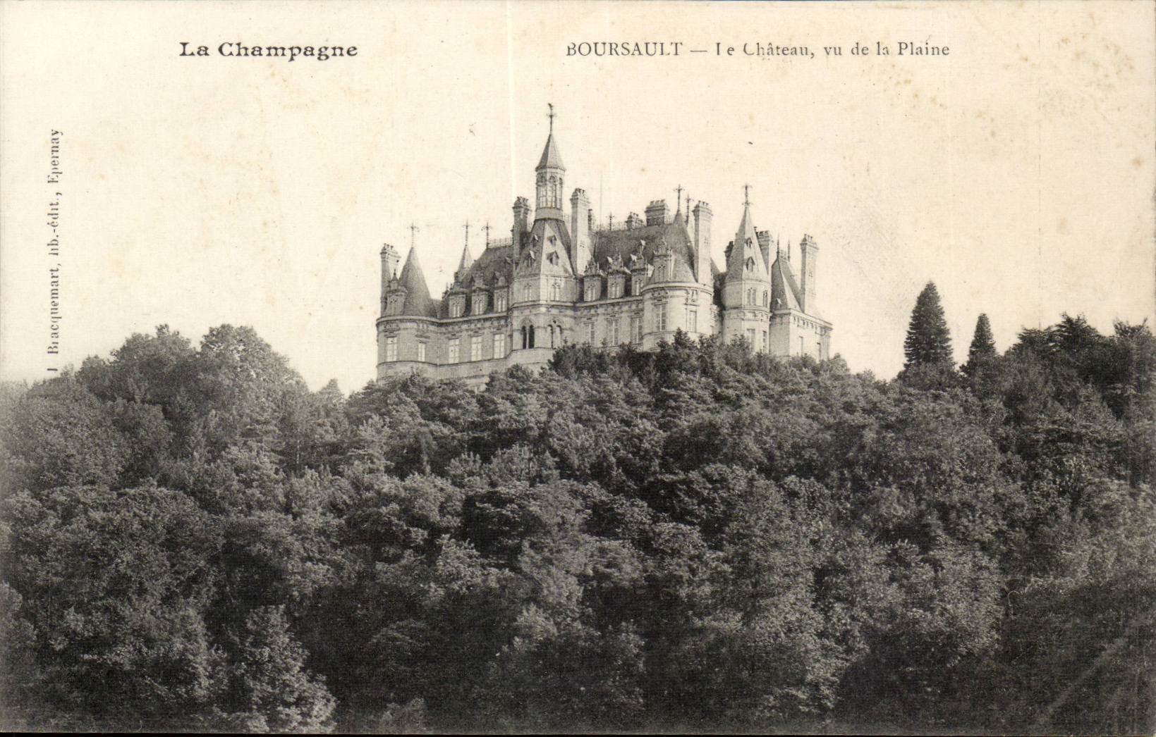 Boursault CPA Le chateau vu de la plaine