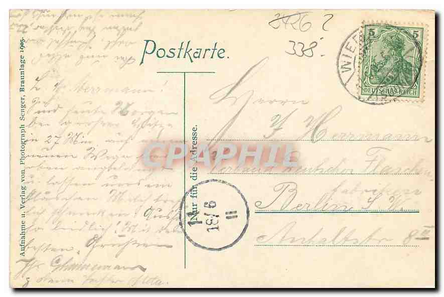 CPM Hotel & Pension Stoberhal b Braunlage Oberharz 1905  — Rückseite