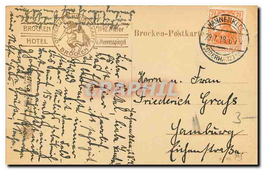 CPA Brocken Brockenhotel und Bolanischer Garten Observatorium  — Rückseite