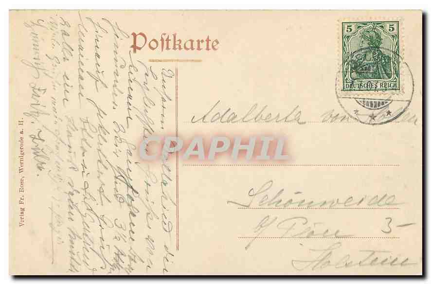 CPA Gruss vom Brocken  — Rückseite