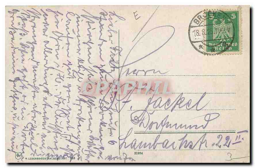 CPA Brocken  — Rückseite