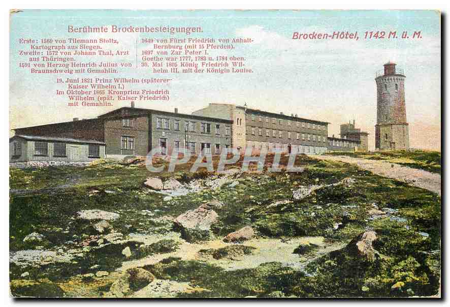 CPA Beruhmte Brockenhesteigungen Brocken Hotel 