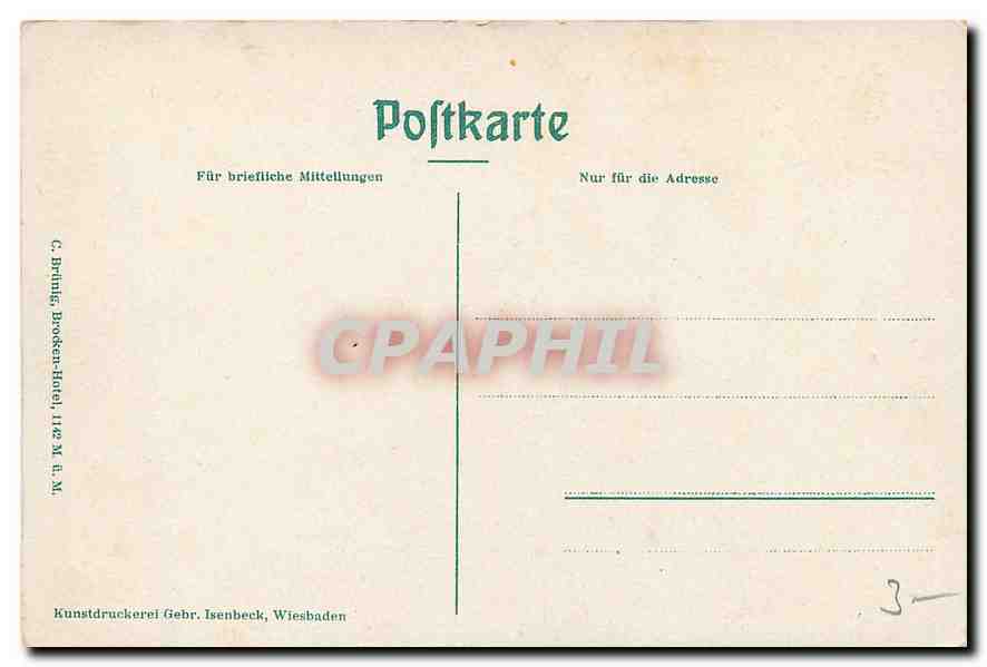 CPA Beruhmte Brockenhesteigungen Brocken Hotel  — Rückseite