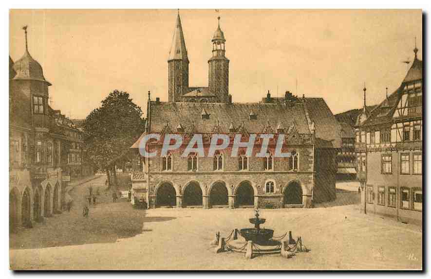 CPA Goslar a Harz Marktplatz mit Kaiser Worth Rathaus u Marktkirche 