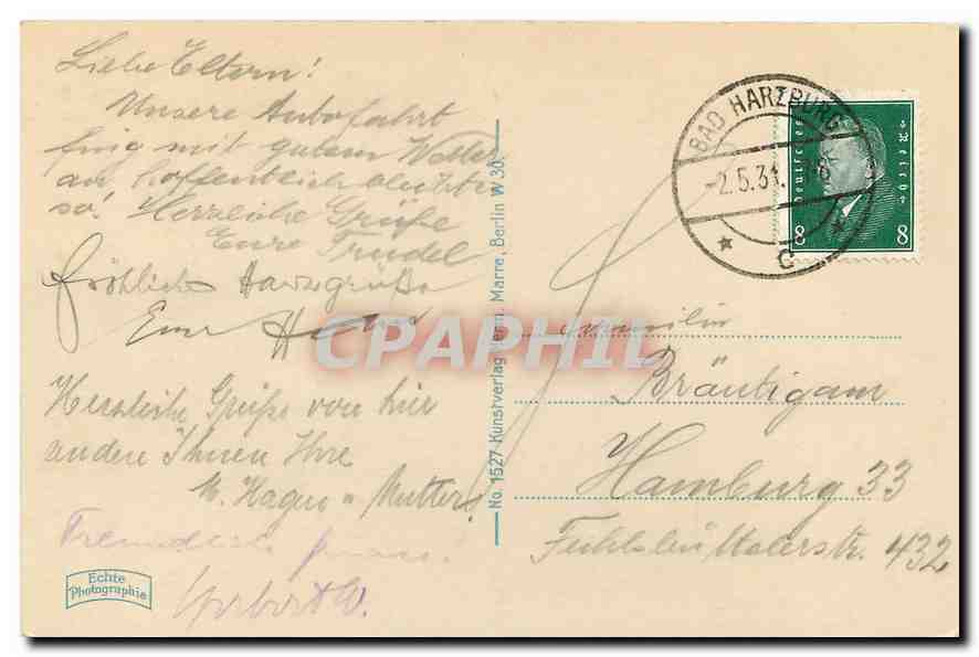 CPA Bad Harzburg Butterberg  — Rückseite