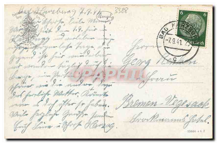 CPA Bad Harzburg Villen am Burgberg  — Rückseite
