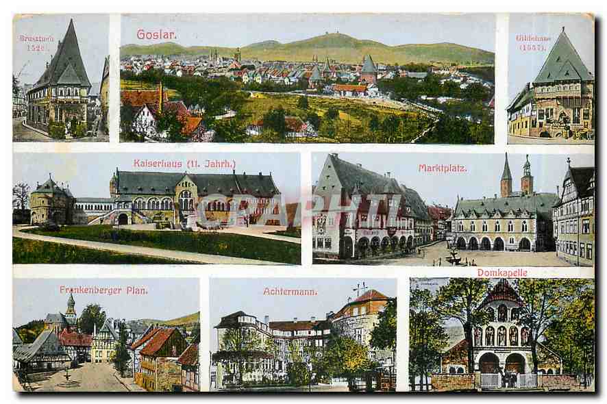 CPA Goslar Kaiserhaus Marktplatz Frankenberger Plan Achtermann Domkapelle 