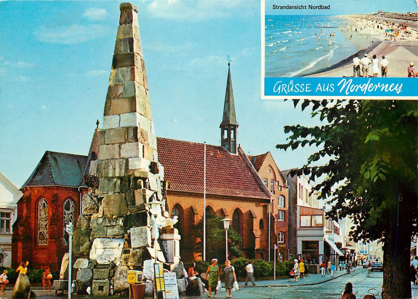 CPM Strandansicht Nordbad Grusse aus Norderney 
