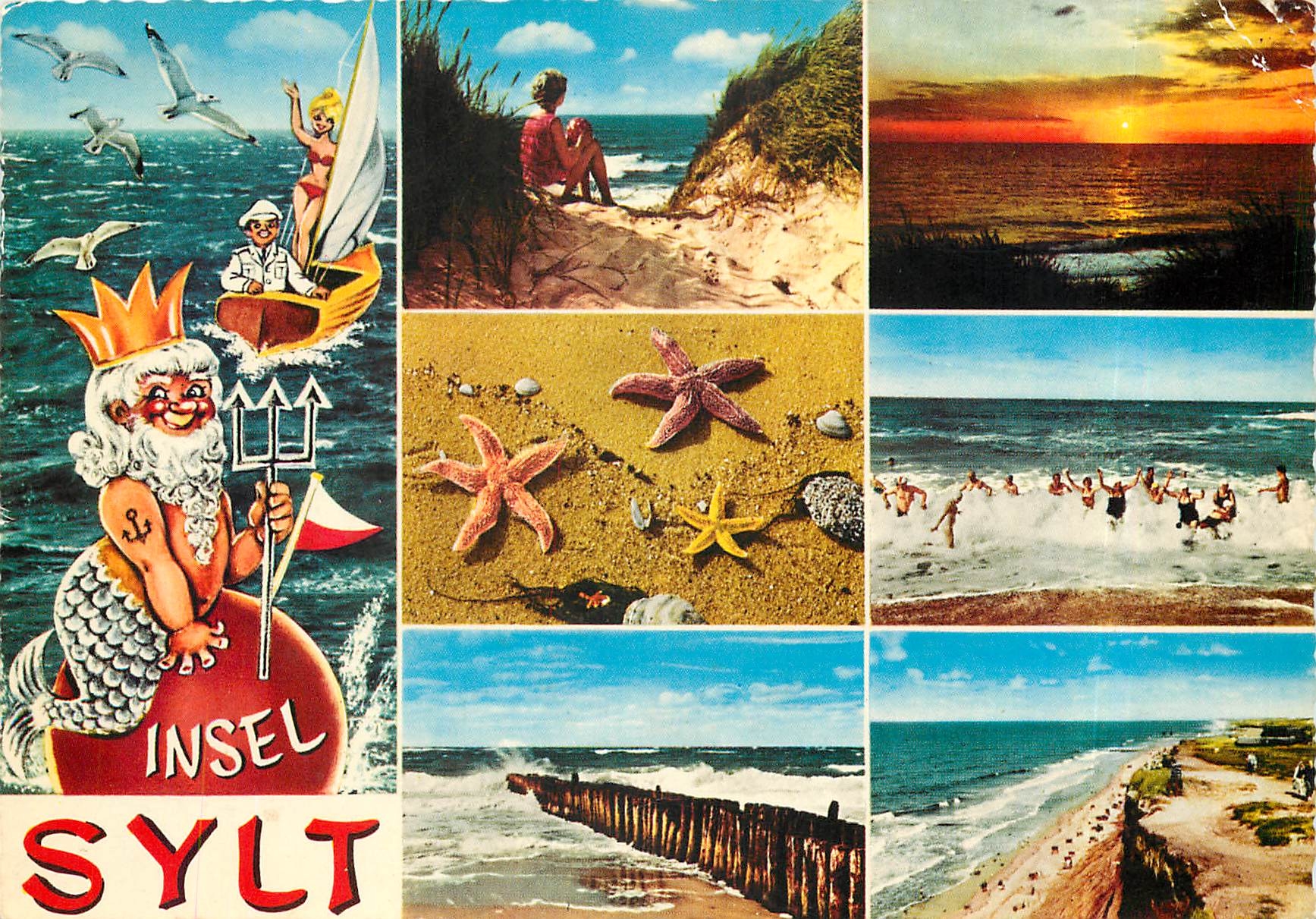 Île de Sylt — paysage côtier et activités — éditeur Sylter Postkarten