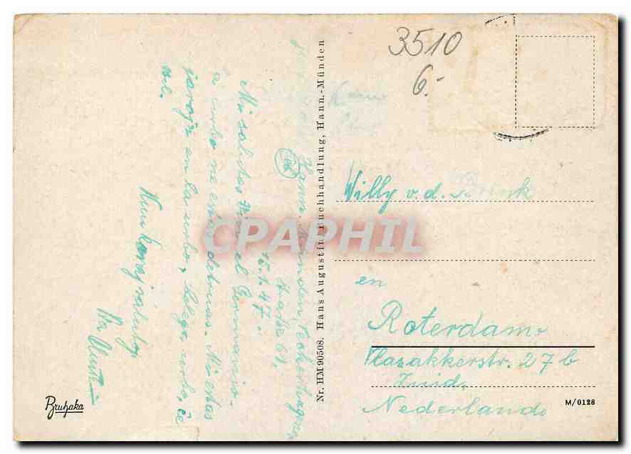 CPM Hann Munden Alte Hauser am Macktplatz  — Rückseite