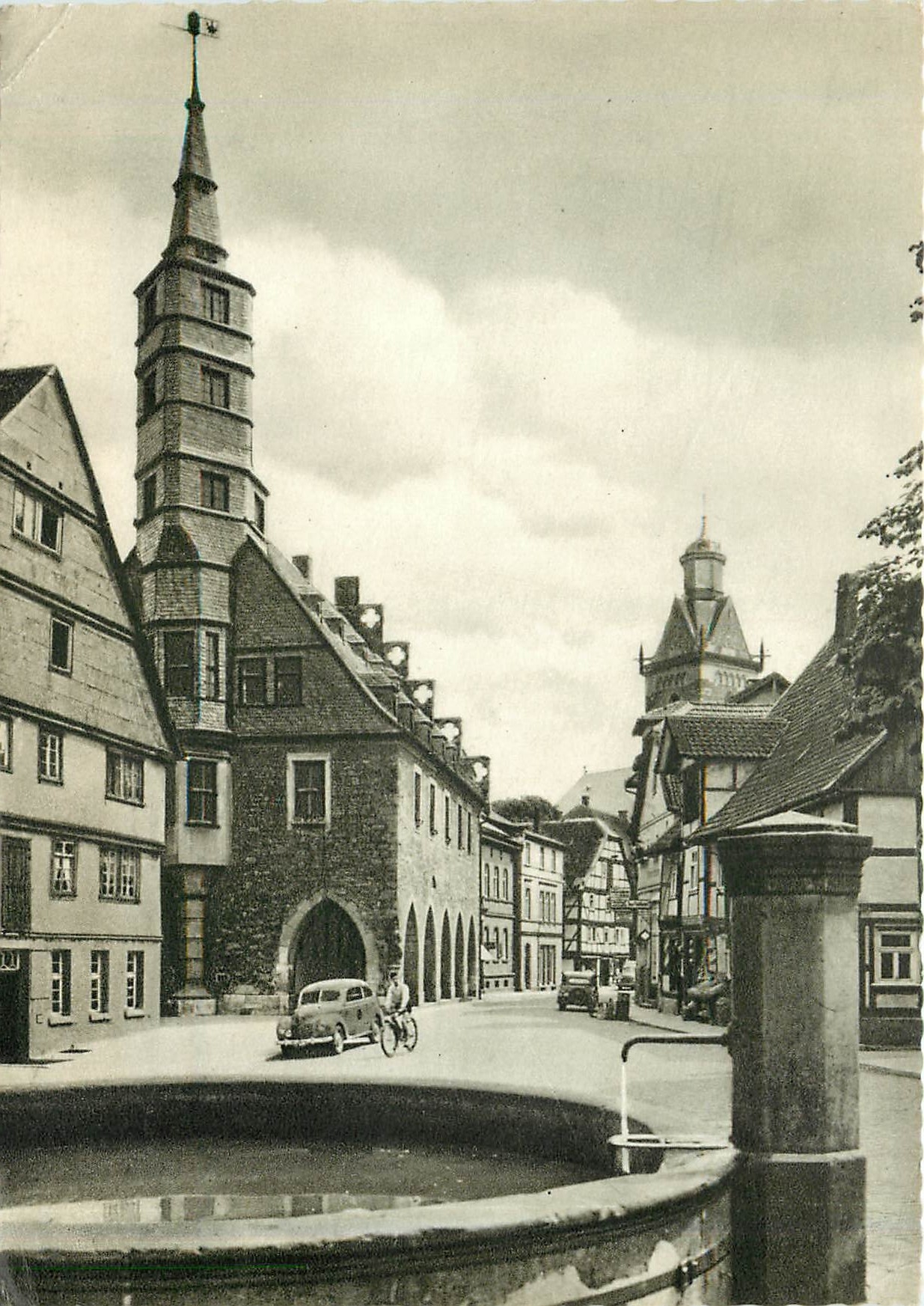 CPM Korbach Waldeck Stechbahn mit Rathaus und St Kilianskirche 