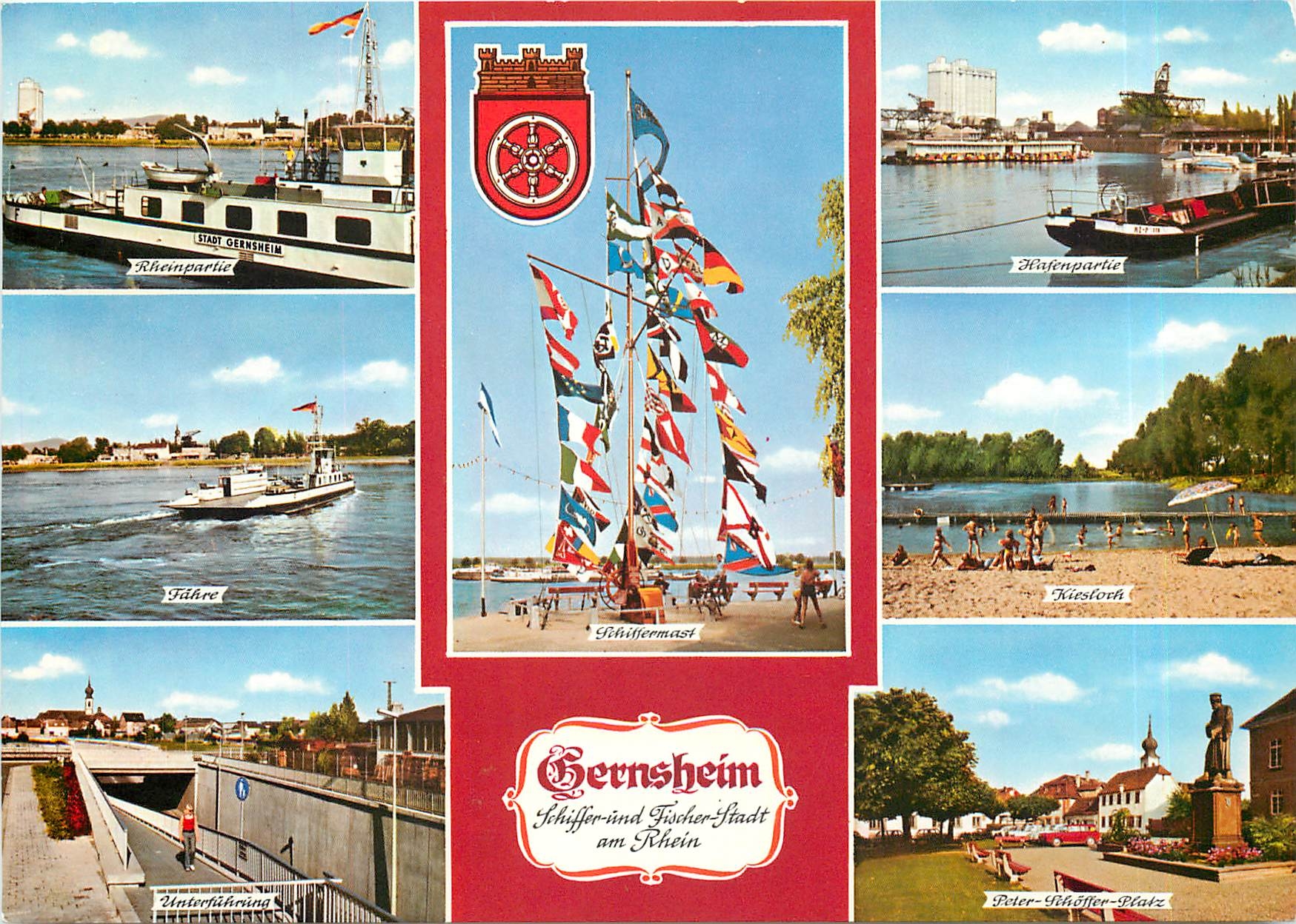 CPM Gernsheim Schiffer und Fischer Stadt am Rheim 
