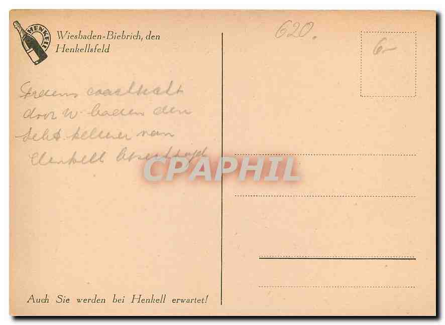 CPM Sektkellerei Henkell Co Hauptfront vor der Wiesbadener Allee  — Rückseite