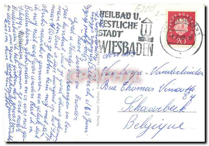 CPM Die Schone Kurstadt Wiesbaden und Jhre Vororte  — Rückseite