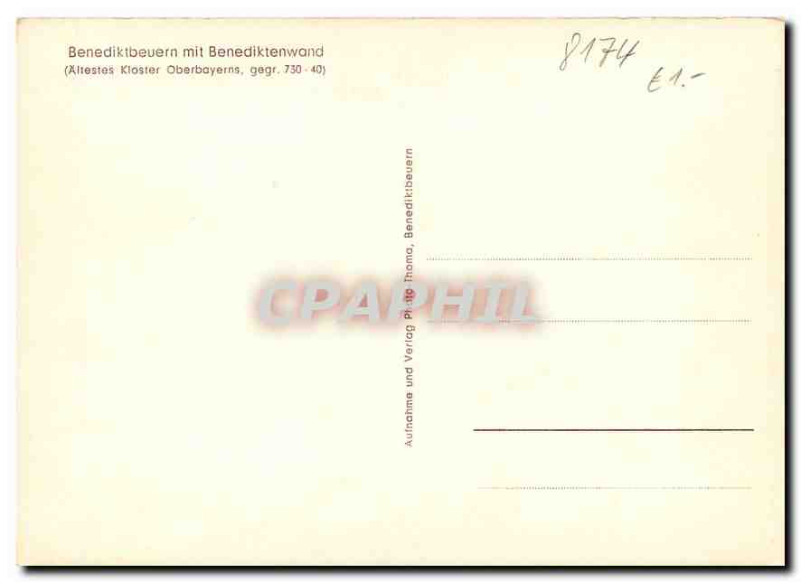 CPM Benediktbeuern mit Benediktenwand  — Rückseite