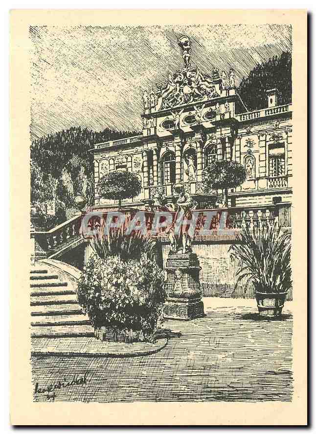 CPM Karl Winkel Die Bayrische heimat Schloss Linderhof 