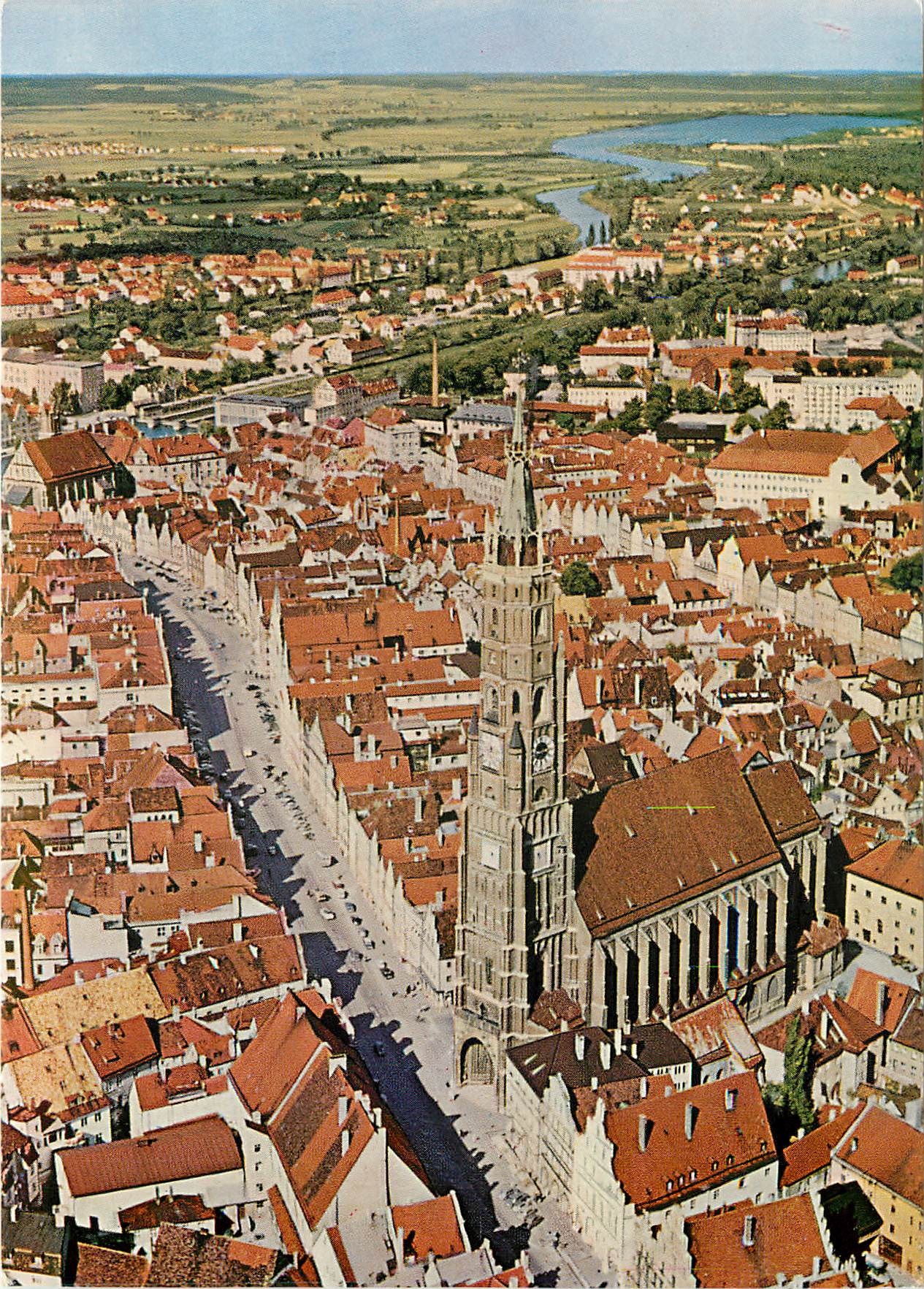 CPM Landshut Isar mit Martinskirche hochster Backsteinkirchturm der Welt 