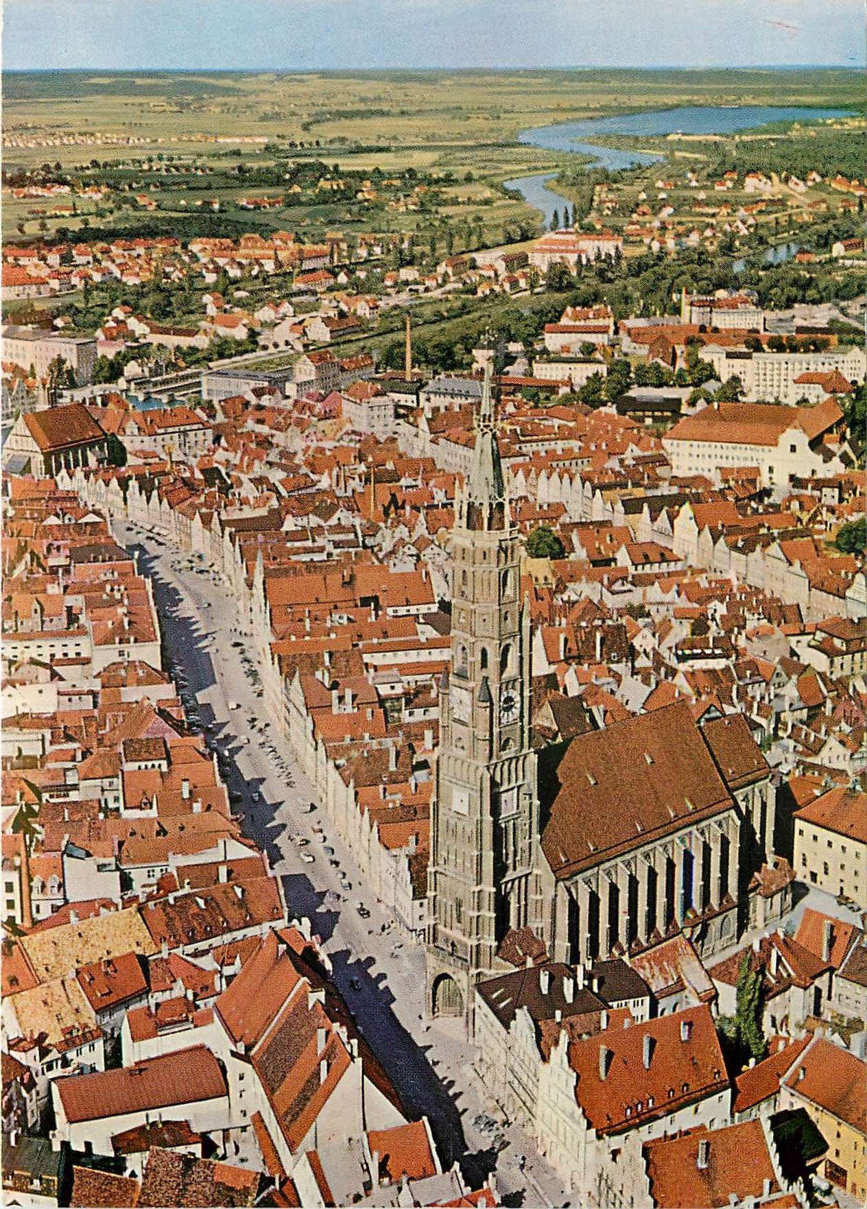 CPM Landshut Isar mit Martinskirche hochster Backsteinkirchturm der Welt 