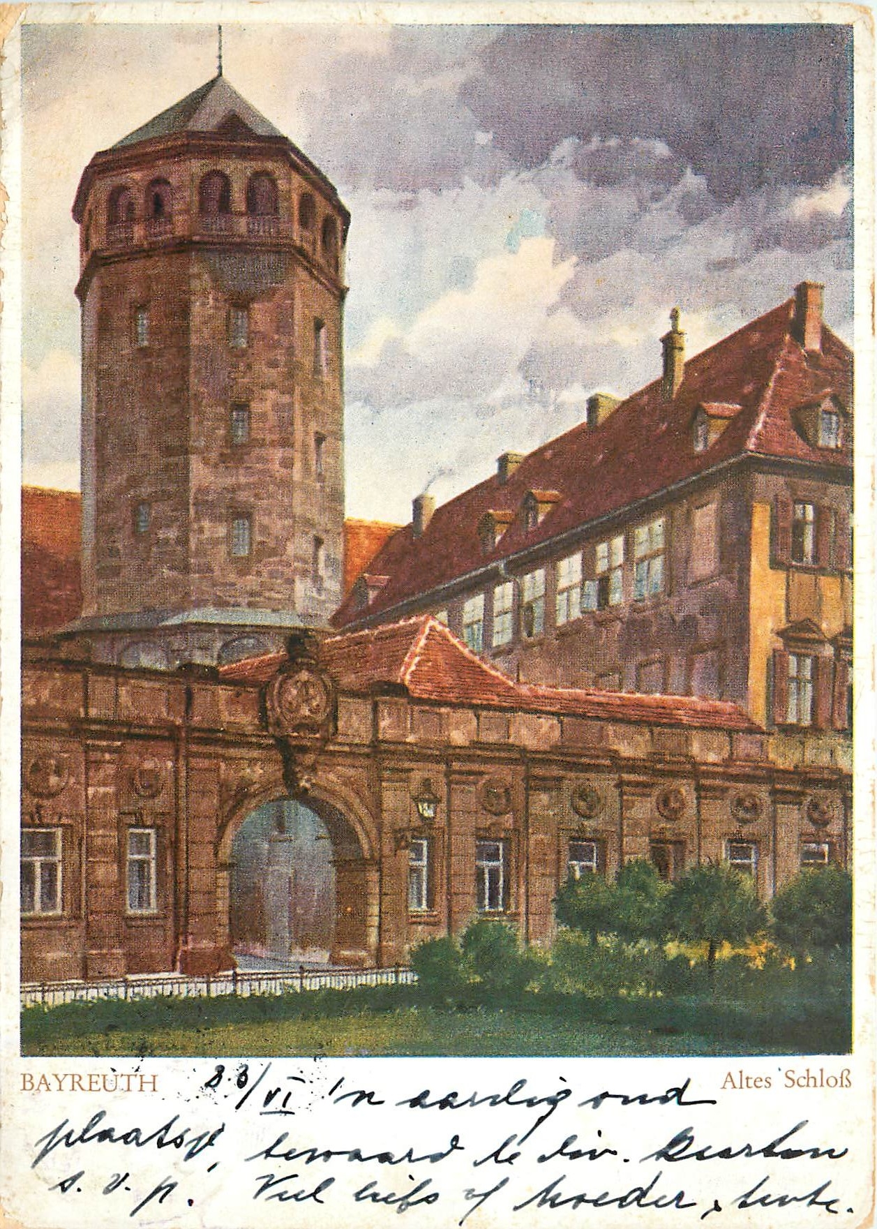 CPM Bayreuth Altes Schloss Das Malerische Bayreuth Nach Aquarellen von Guftav Luttgens 