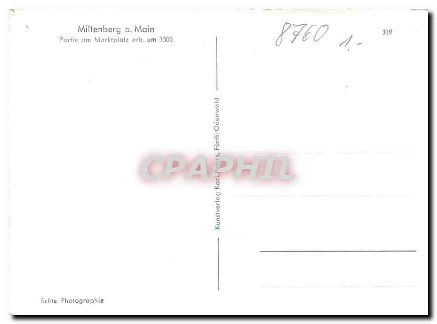 CPM Miltenberg A Main Partie am Marktplatz  — Rückseite