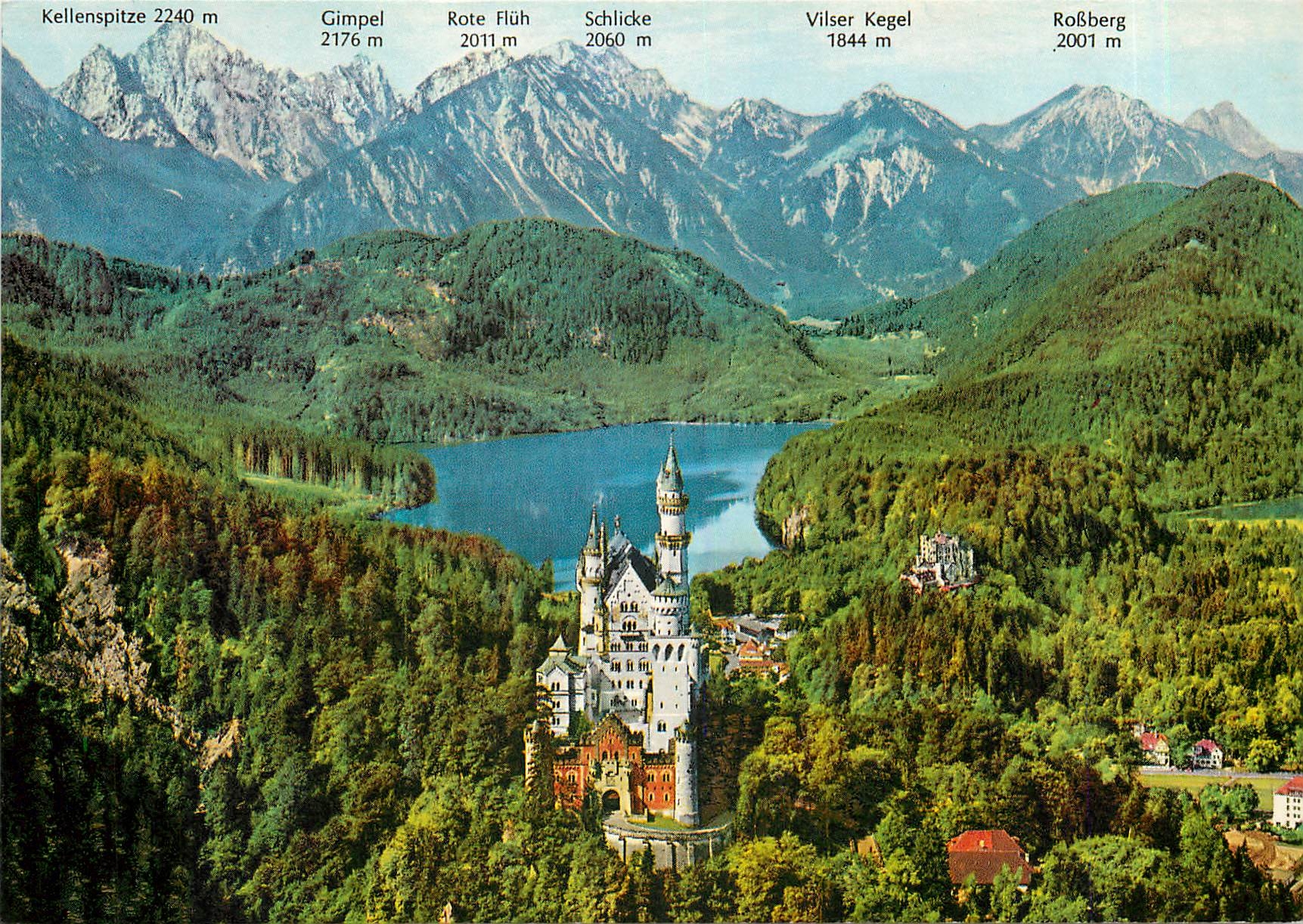 CPM Konigsschloss Neuschwanstein mit Alpsee und Schloss 