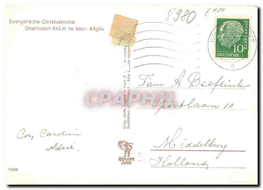 CPM Evangelische Christuskirche Oberstdorf im bayr Allgau  — Back
