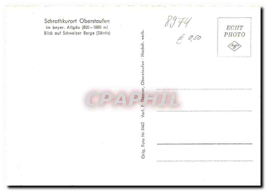 CPM Schrothkurort Oberstaufen im bayer Allgau  — Rückseite