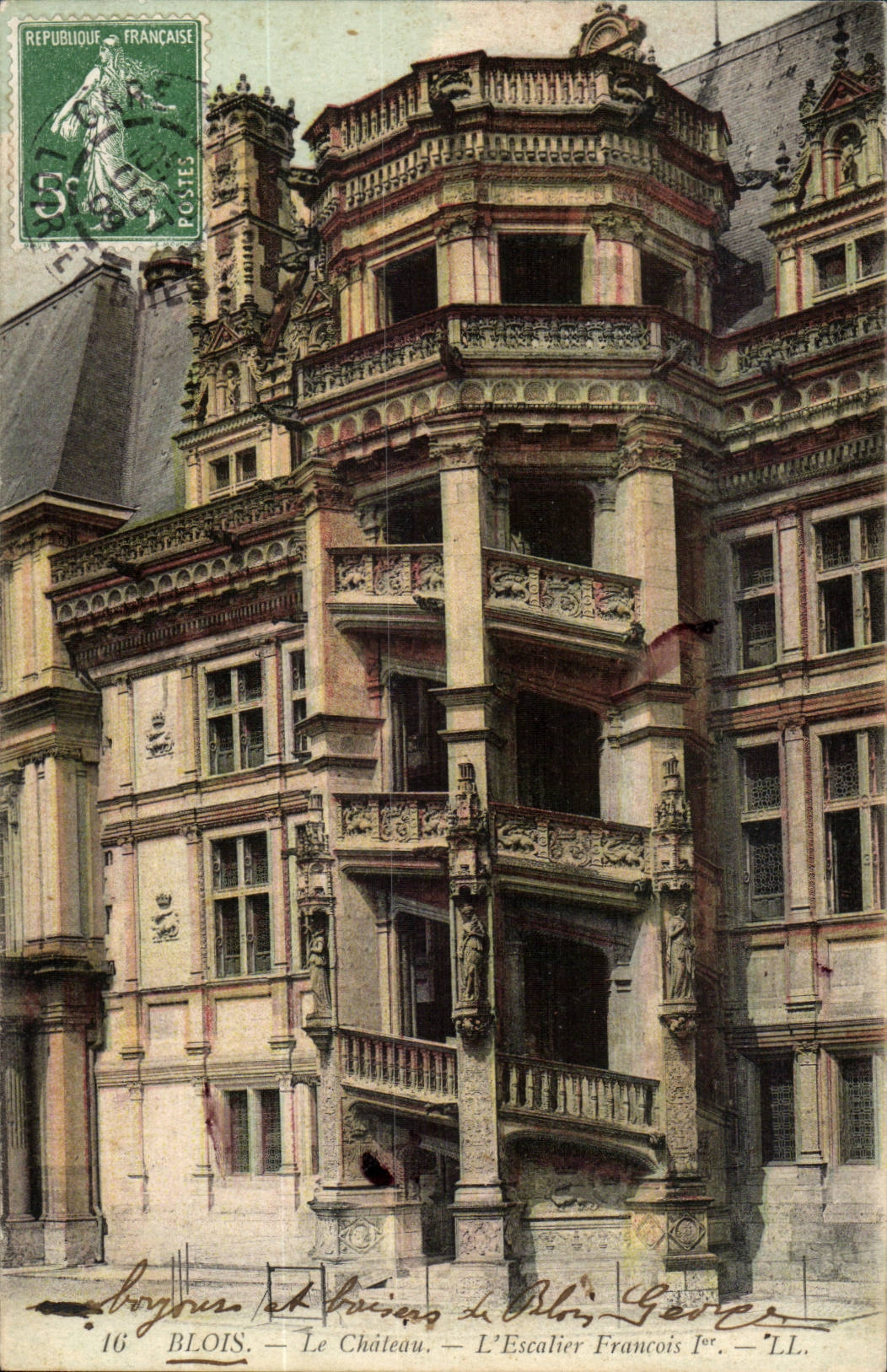 Blois — Le Château — L'Escalier François Ier — LL. — Éditeur LL, n°16