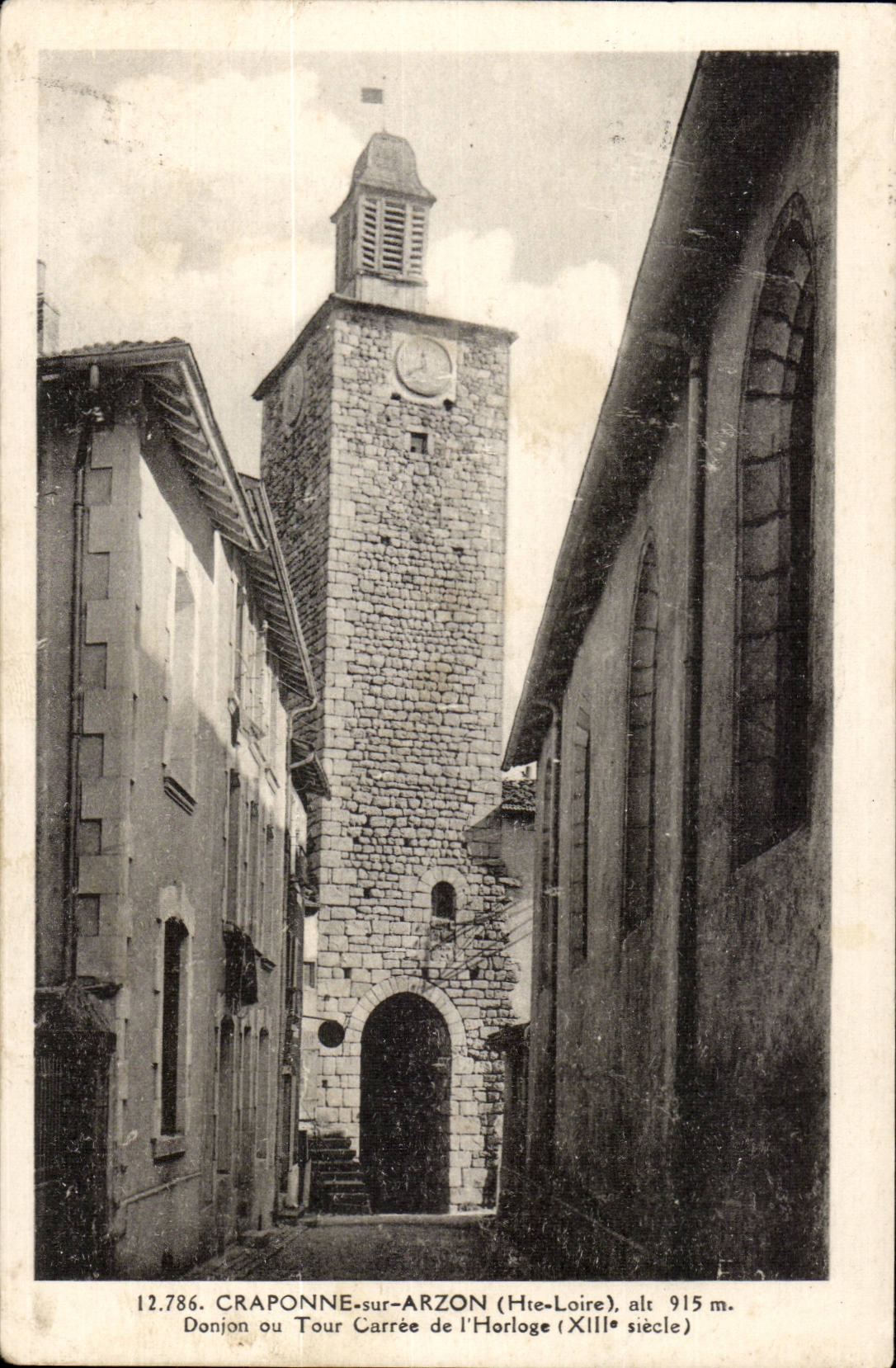 Craponne sur Arzon CPA Donjon ou tour carree de l'horloge